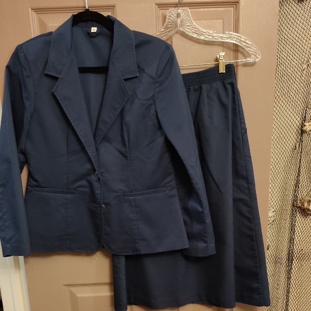 Navy Blazer and Skirt Set